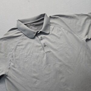 Fabletics Shirt Mens Large Gray Performnce Polo Nylon Athletic Fit Golf